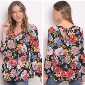 Cherish Floral V Neck Blouse